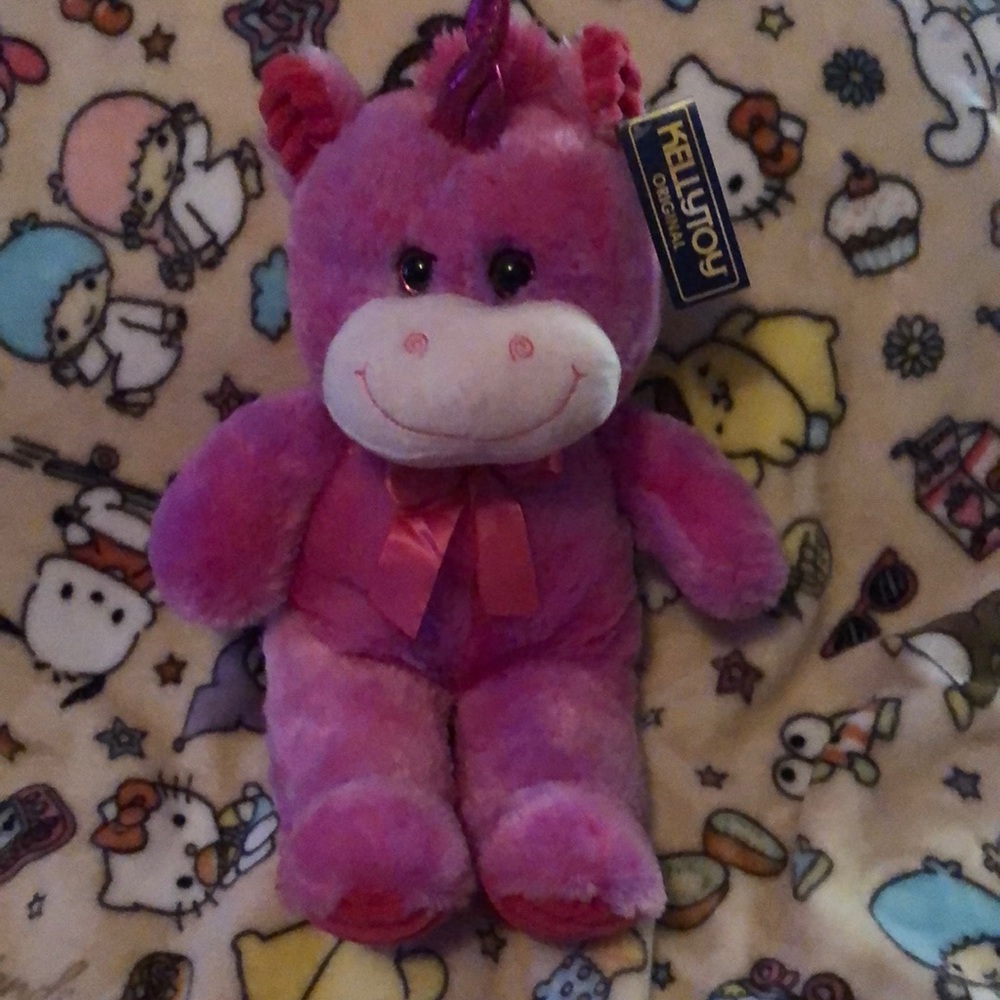 Free with any purchase 🦄 16” 2018 bnwt Kellytoy original pink unicorn